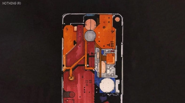 A sketch of the Nothing phone (1).